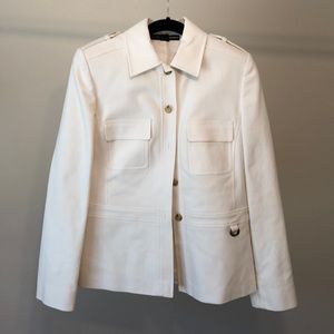 White linen pant suit